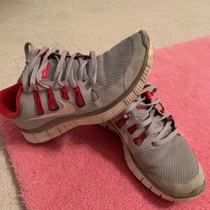 Pink and Grey Nike Free